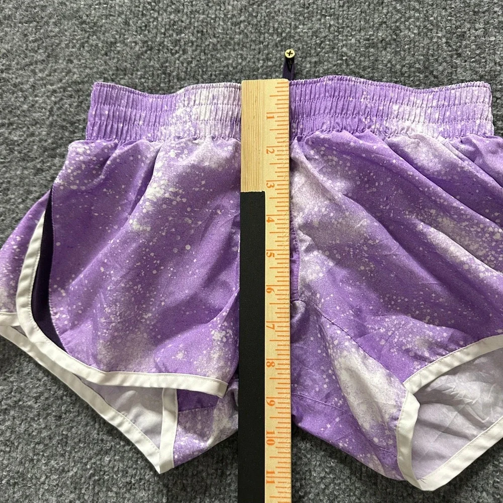 Nike Shorts Womens Size L Purple Splatter Dri-Fit Running Built-in Liner